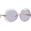 Linda Farrow - Ellen Round Sunglasses in Lilac - LFL1172C7SUN - Linda Farrow Eyewear - Avvenice