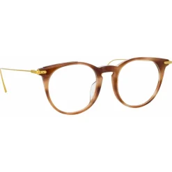 Linda Farrow - Ellis A Oval Optical Glasses in Brown - LF54AC4OPT - Linda Farrow Eyewear - Avvenice
