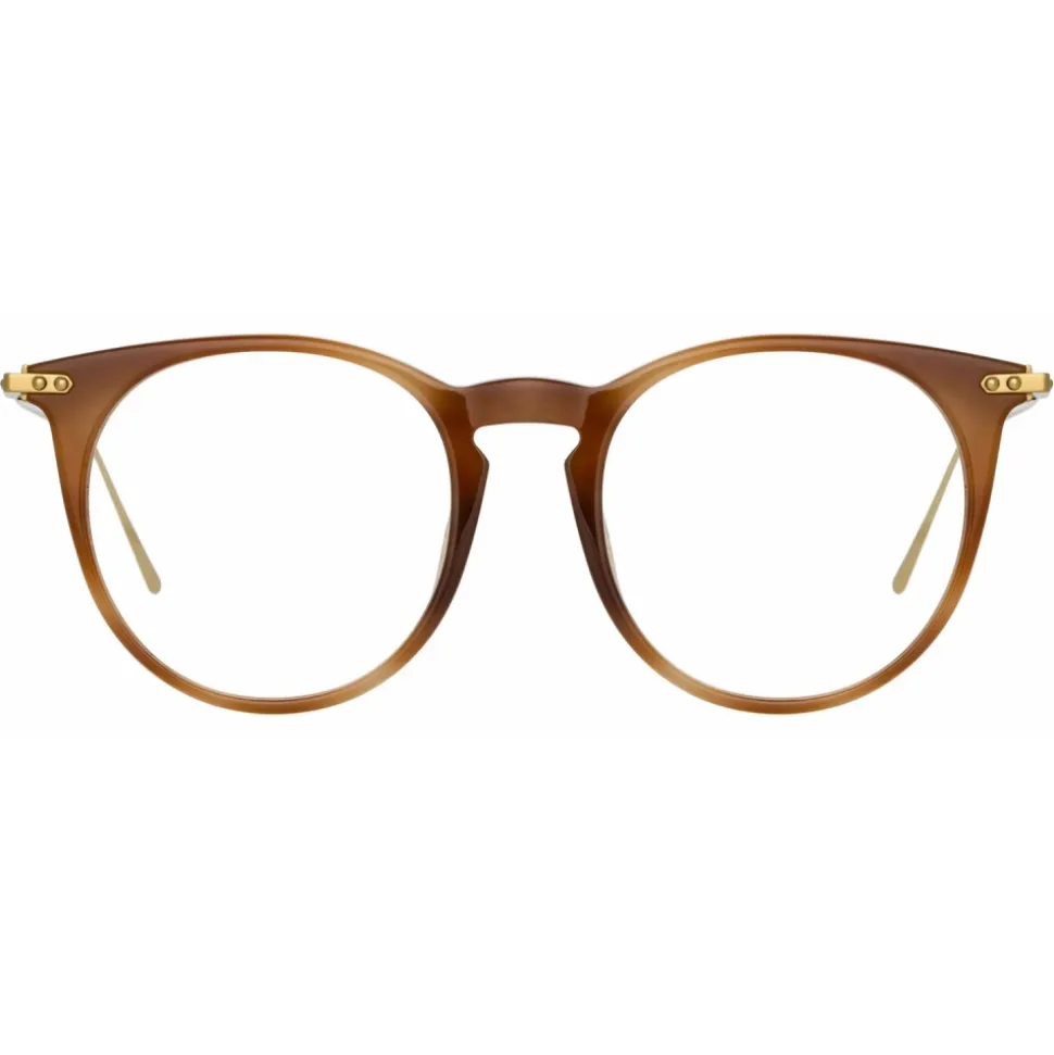 Linda Farrow - Ellis A Oval Optical Glasses in Brown - LF54AC4OPT - Linda Farrow Eyewear - Avvenice