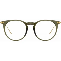Linda Farrow - Ellis A Oval Optical Glasses in Green - LF54AC5OPT - Linda Farrow Eyewear - Avvenice