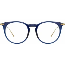 Linda Farrow - Ellis Oval Optical Glasses in Navy - LF54C3OPT - Linda Farrow Eyewear - Avvenice