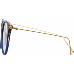 Linda Farrow - Ellis Oval Optical Glasses in Navy - LF54C3OPT - Linda Farrow Eyewear - Avvenice
