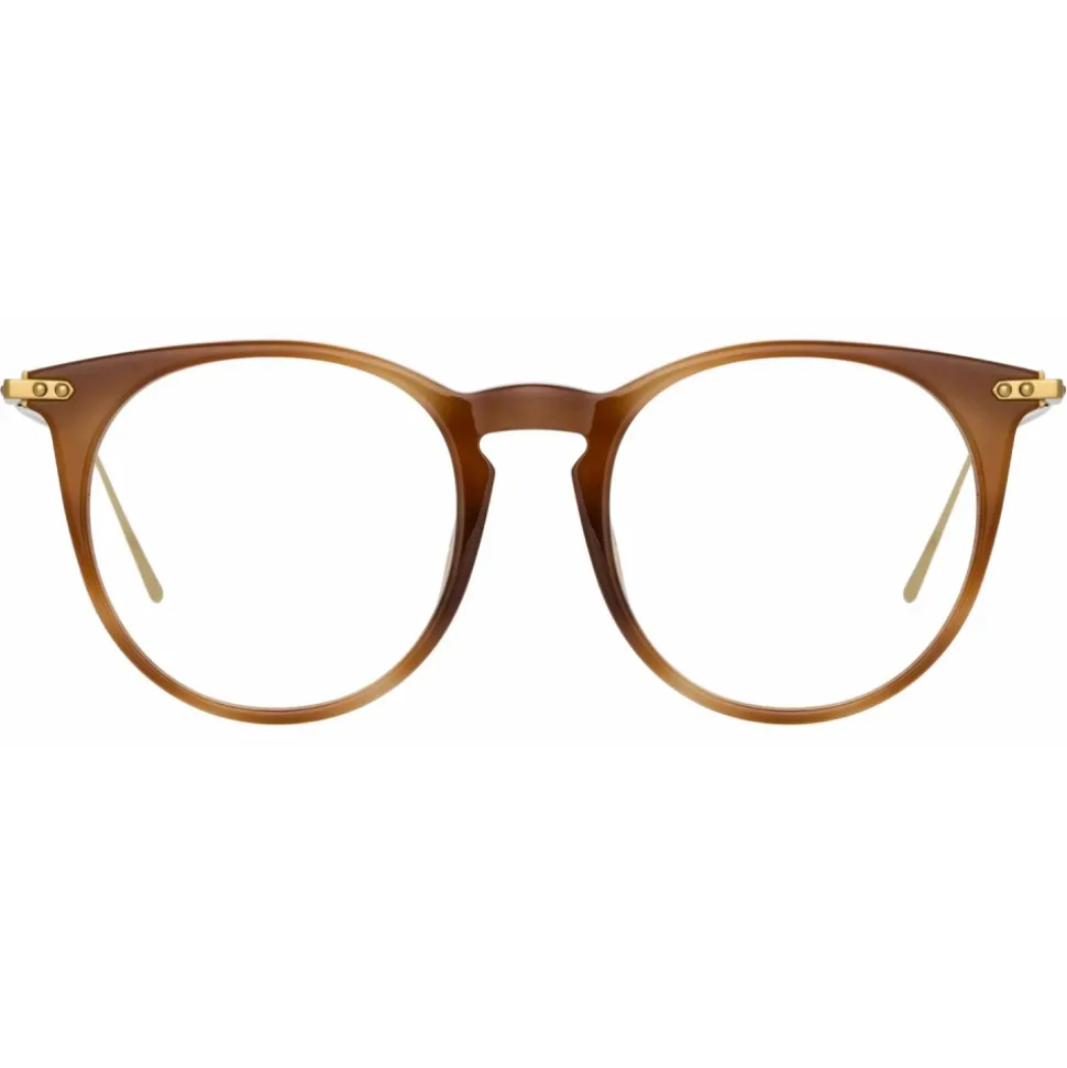 Linda Farrow - Ellis Oval Optical Glasses in Horn - Linda Farrow Eyewear - Avvenice