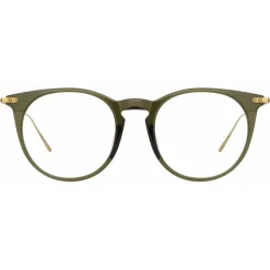 Linda Farrow - Ellis Oval Optical Glasses in Green - LF54C5OPT - Linda Farrow Eyewear - Avvenice