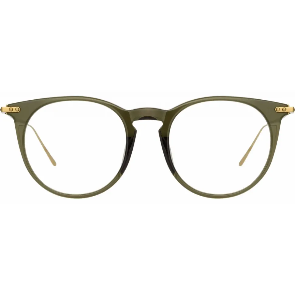 Linda Farrow - Ellis Oval Optical Glasses in Green - LF54C5OPT - Linda Farrow Eyewear - Avvenice