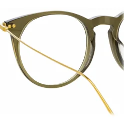 Linda Farrow - Ellis Oval Optical Glasses in Green - LF54C5OPT - Linda Farrow Eyewear - Avvenice