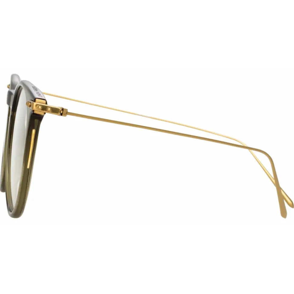 Linda Farrow - Ellis Oval Optical Glasses in Green - LF54C5OPT - Linda Farrow Eyewear - Avvenice