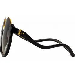 Linda Farrow - Elodie Flat Top Sunglasses in Black - LFL1167C1SUN - Linda Farrow Eyewear - Avvenice