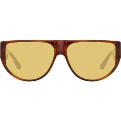 Linda Farrow - Elodie Flat Top Sunglasses in Horn - LFL1302C3SUN - Linda Farrow Eyewear - Avvenice
