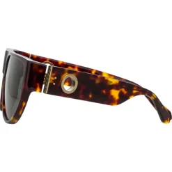 Linda Farrow - Elodie Flat Top Sunglasses in Horn - LFL1302C2SUN - Linda Farrow Eyewear - Avvenice