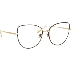 Linda Farrow - Eloise Cat Eye Optical Glasses in Light Gold - LFL1336C2OPT - Linda Farrow Eyewear - Avvenice