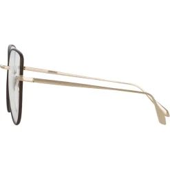 Linda Farrow - Eloise Cat Eye Optical Glasses in Light Gold - LFL1336C2OPT - Linda Farrow Eyewear - Avvenice