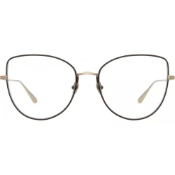 Linda Farrow - Eloise Cat Eye Optical Glasses in Light Gold - LFL1336C2OPT - Linda Farrow Eyewear - Avvenice
