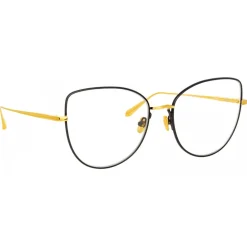 Linda Farrow - Eloise Cat Eye Optical Glasses in Yellow Gold - LFL1336C1OPT - Linda Farrow Eyewear - Avvenice