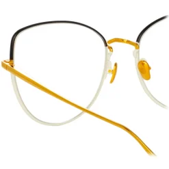 Linda Farrow - Eloise Cat Eye Optical Glasses in Mocha Light Gold - LFL1336C6OPT - Linda Farrow Eyewear - Avvenice