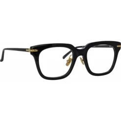 Linda Farrow - Empire D-Frame Optical Glasses in Black - LF28AC1OPT - Linda Farrow Eyewear - Avvenice
