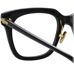 Linda Farrow - Empire D-Frame Optical Glasses in Black - LF28AC1OPT - Linda Farrow Eyewear - Avvenice
