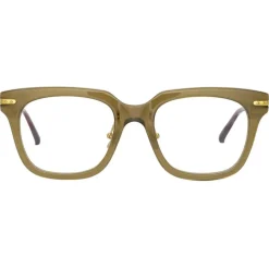 Linda Farrow - Empire D-Frame Optical Glasses in Green - LF28AC4OPT - Linda Farrow Eyewear - Avvenice