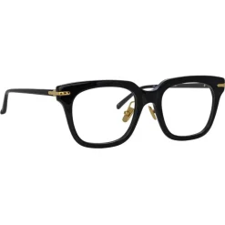 Linda Farrow - Empire D-Frame Optical Glasses in Black - LF28C1OPT - Linda Farrow Eyewear - Avvenice