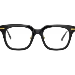 Linda Farrow - Empire D-Frame Optical Glasses in Black - LF28C1OPT - Linda Farrow Eyewear - Avvenice
