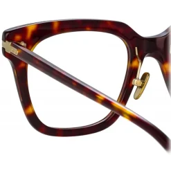 Linda Farrow - Empire D-Frame Optical Glasses in Tortoiseshell - LF28C2OPT - Linda Farrow Eyewear - Avvenice