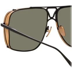 Linda Farrow - Enzo Aviator Sunglasses in Nickel - LFL1393C2SUN - Linda Farrow Eyewear - Avvenice