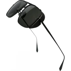 Linda Farrow - Enzo Aviator Sunglasses in Matt Nickel and Grey - LFL1393C3SUN - Linda Farrow Eyewear - Avvenice