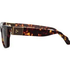 Linda Farrow - Falck Rectangular Sunglasses in Tortoiseshell - LFL1448C2SUN - Linda Farrow Eyewear - Avvenice