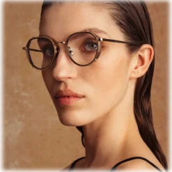 Linda Farrow - Falcon Angular Optical Glasses in Light Gold - LFL1387C2OPT - Linda Farrow Eyewear - Avvenice