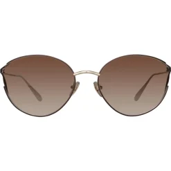 Linda Farrow - Fielder Cat Eye Sunglasses in Light Gold - LFL1455C3SUN - Linda Farrow Eyewear - Avvenice