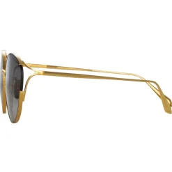 Linda Farrow - Fielder Cat Eye Sunglasses in Yellow Gold - LFL1455C2SUN - Linda Farrow Eyewear - Avvenice
