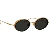 Linda Farrow - Finn Oval Sunglasses in Yellow Gold - Linda Farrow Eyewear - Avvenice