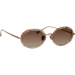 Linda Farrow - Finn Oval Sunglasses in Rose Gold - LFL1413C3SUN - Linda Farrow Eyewear - Avvenice