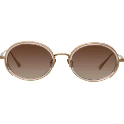 Linda Farrow - Finn Oval Sunglasses in Rose Gold - LFL1413C3SUN - Linda Farrow Eyewear - Avvenice