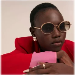 Linda Farrow - Finn Oval Sunglasses in Rose Gold - LFL1413C3SUN - Linda Farrow Eyewear - Avvenice