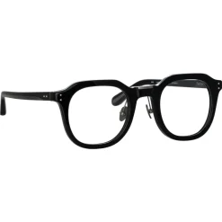 Linda Farrow - Fletcher Angular Optical Frame in Black and Nickel - LFL1103C14OPT - Linda Farrow Eyewear - Avvenice