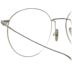Linda Farrow - Foster A Oval Optical Glasses in White Gold - LF34AC2OPT - Linda Farrow Eyewear - Avvenice