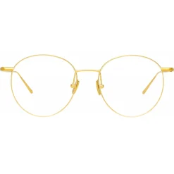 Linda Farrow - Foster Oval Optical Glasses in Yellow Gold - LF34C1OPT - Linda Farrow Eyewear - Avvenice