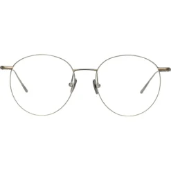 Linda Farrow - Foster Oval Optical Glasses in Nickel - LF34C4OPT - Linda Farrow Eyewear - Avvenice