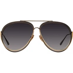 Linda Farrow - Francisco Aviator Sunglasses in Nickel - LFL1410C1SUN - Linda Farrow Eyewear - Avvenice