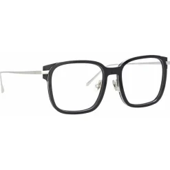 Linda Farrow - Franklin Rectangular Optical Glasses in Black White Gold - LFL1185C2OPT - Linda Farrow Eyewear - Avvenice