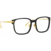 Linda Farrow - Franklin Rectangular Optical Glasses in Black Yellow Gold - LFL1185C1OPT - Linda Farrow Eyewear - Avvenice
