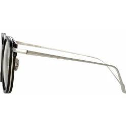 Linda Farrow - Fraser Square Optical Glasses in Black White Gold - LFL1184C2OPT - Linda Farrow Eyewear - Avvenice