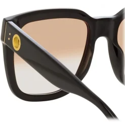 Linda Farrow - Freya D-Frame Sunglasses in Camel Black - LFL1175C7SUN - Linda Farrow Eyewear - Avvenice