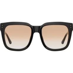 Linda Farrow - Freya D-Frame Sunglasses in Camel Black - LFL1175C7SUN - Linda Farrow Eyewear - Avvenice