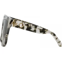 Linda Farrow - Freya D-Frame Sunglasses in Black Grey Tortoiseshell - LFL1175C6SUN - Linda Farrow Eyewear - Avvenice