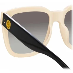 Linda Farrow - Freya Square Sunglasses in Cream Black - LFL1175C3SUN - Linda Farrow Eyewear - Avvenice