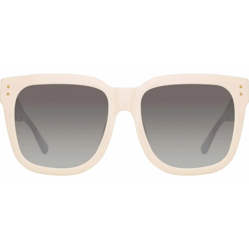 Linda Farrow - Freya Square Sunglasses in Cream Black - LFL1175C3SUN - Linda Farrow Eyewear - Avvenice