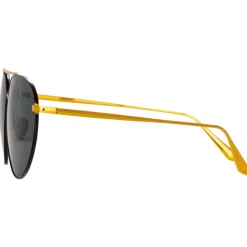 Linda Farrow - Gabriel Oversized Sunglasses in Yellow Gold - LFL1391C1SUN - Linda Farrow Eyewear - Avvenice