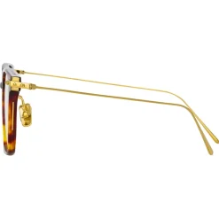 Linda Farrow - Gehry Rectangular Optical Glasses in Tortoiseshell  Yellow Gold - LF37C2OPT - Linda Farrow Eyewear - Avvenice
